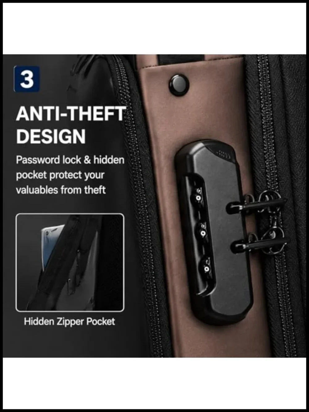 Anti-Theft Crossbody Sling Backpack with USB Charging Port for Travel Work